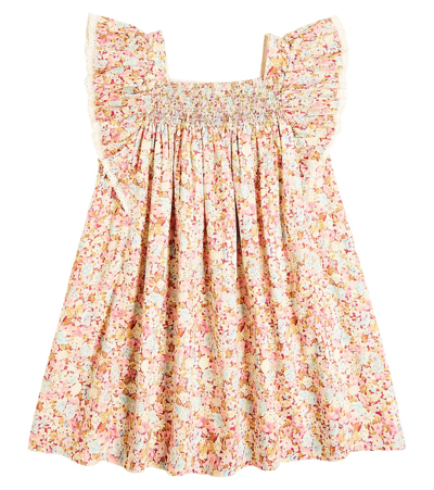 Shop Louise Misha Martine Ruffled Floral Cotton Dress In Multicoloured