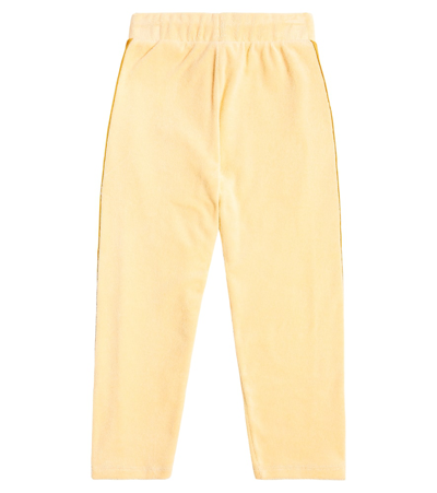 Shop Mini Rodini Tennis Cotton Terry Sweatpants In Yellow