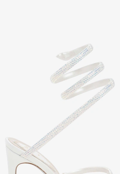 Shop René Caovilla Cleo 105 Crystal-embellished Sandals In Ivory