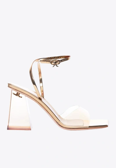 Shop Gianvito Rossi Cosmic 85 Metallic-leather Sandals In Gold