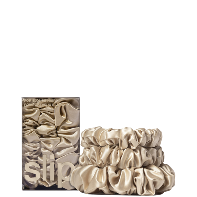 Slip Pure Silk Back To Basics Assorted Scrunchie Set (various Colours) - Blonde In Blonde