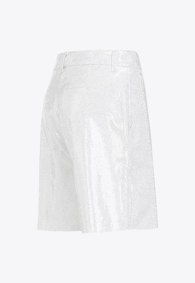 Shop Ermanno Scervino Crystal-embellished Shorts In White