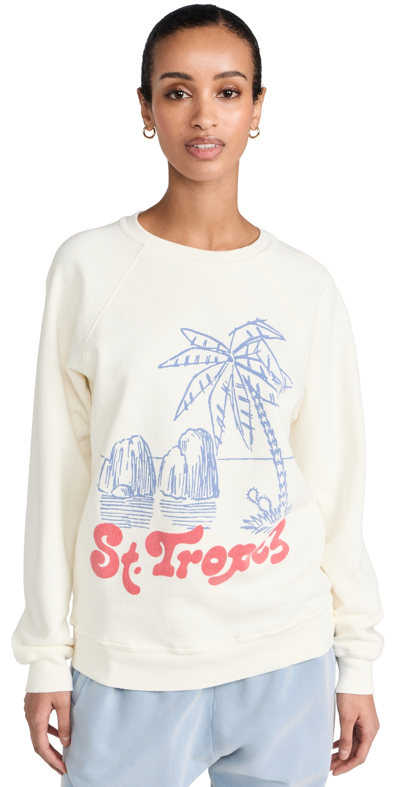 Shop Retro Brand St. Tropez Sweatshirt Antique White