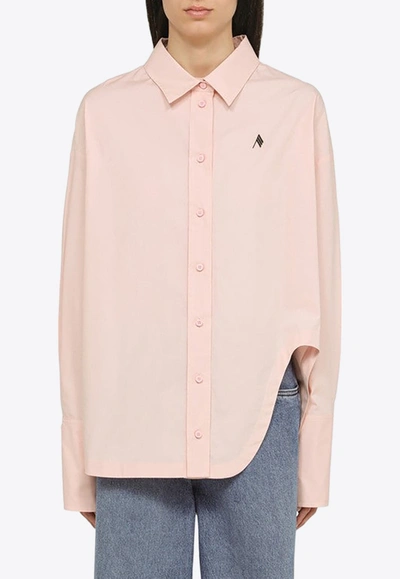 Shop Attico Diana Long-sleeved Button-up Shirt In Pink
