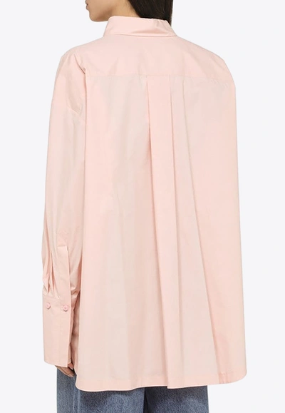 Shop Attico Diana Long-sleeved Button-up Shirt In Pink