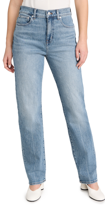 Shop Madewell The '90s Straight Jeans In Rondell Wash: Crease Edition Rondell