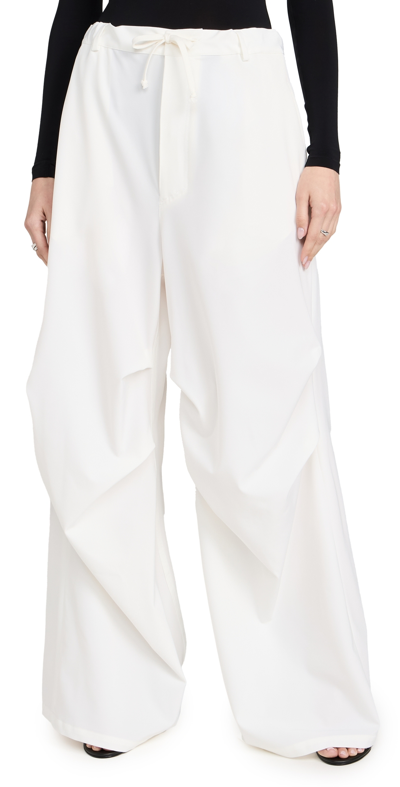 Shop Mm6 Maison Margiela Stretch Trousers Off White