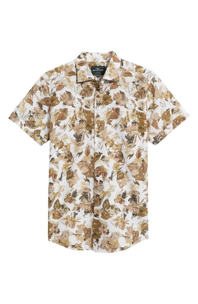 Rodd & Gunn Upper Charlton Floral Short Sleeve Button-up Shirt In Khaki