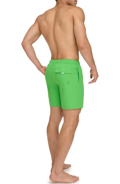 Shop Calvin Klein Core Volley Swim Trunks In Green