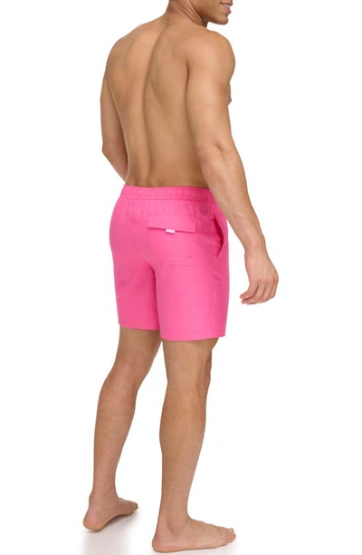 Shop Calvin Klein Core Volley Swim Trunks In Pink