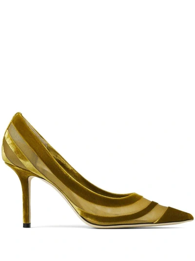 Jimmy Choo Love 85 Velvet-trimmed Pumps
