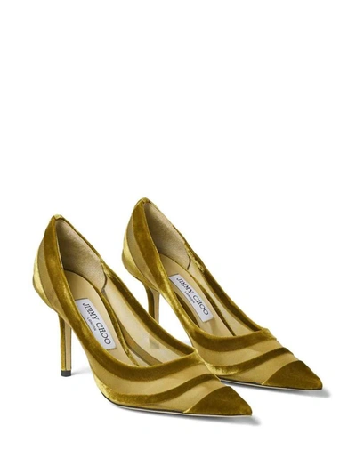 Jimmy Choo Love 85 Velvet-trimmed Pumps