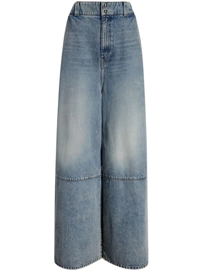 Shop Khaite Wide Leg Jeans In Blue