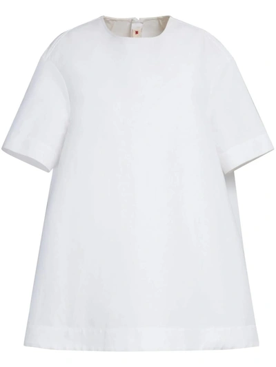 Shop Marni Short Dress With Short Sleeves In White