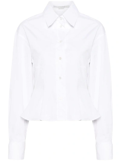 Shop Stella Mccartney Cotton Shirt With Peplum At The Waist In White