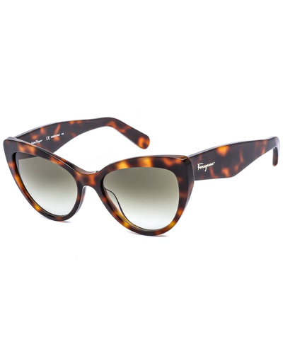 Shop Ferragamo Women's Sf930s 56mm Sunglasses In Black