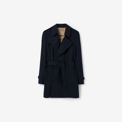 Shop Burberry Short Kensington Heritage Trench Coat In Coal Blue