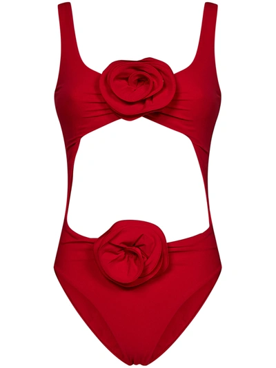 Shop Magda Butrym Swimsuit In Rosso