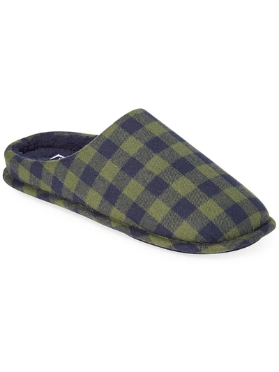 Shop Club Room Mens Flannel Comfort Slide Slippers In Green