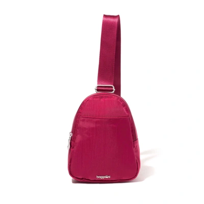 Shop Baggallini Double Zip Mini Sling In Red