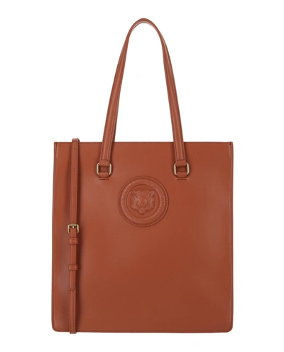 Shop Just Cavalli Monocromatic Logo Tote Bag In Brown