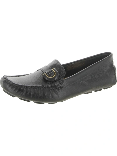 Shop Rockport Bayview Ring Womens Leather Slip On Loafers In Black