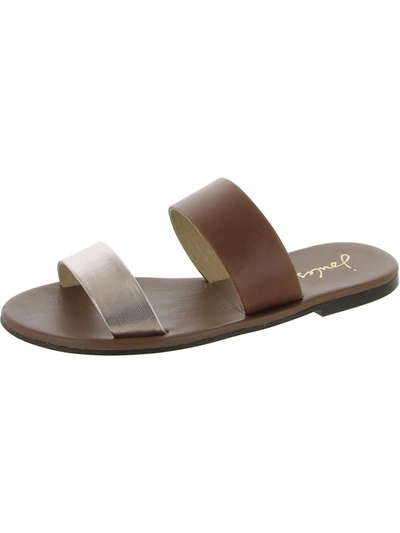 Joules Fenthorpe Womens Leather Metallic Slide Sandals In Multi