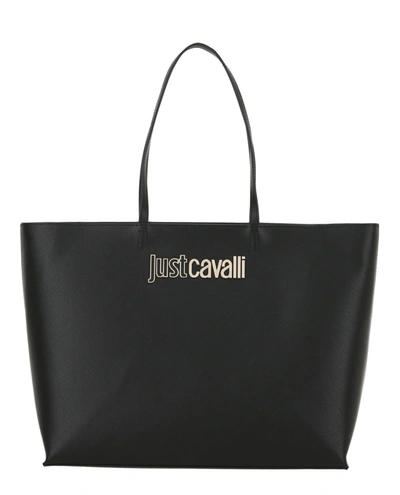 Shop Just Cavalli Small Logo Tote In Black