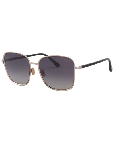 Shop Tom Ford Women's Fern 57mm Polarized Sunglasses In Gold