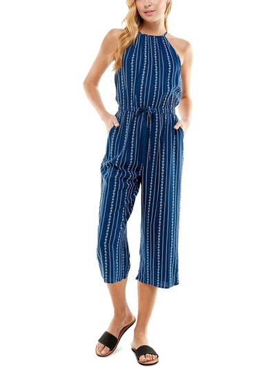 Shop Kingston Grey Womens Striped Tie Waist Jumpsuit In Multi