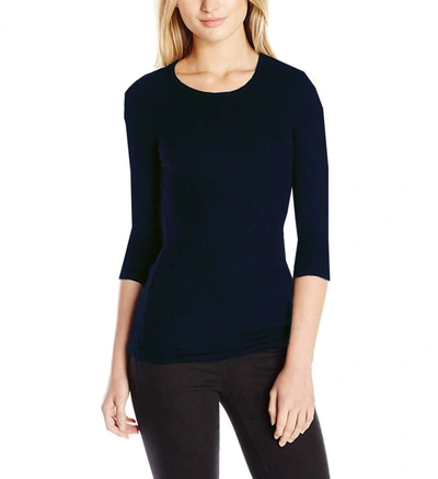 Shop Three Dots Women's Long Sleeve Crew Neck Tee In Thunder In Multi