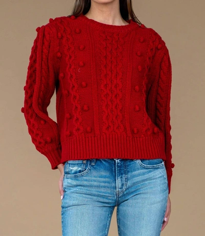 Olivia James The Label Poppy Bubble Knit Sweater In Berry In Pink