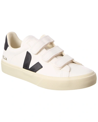 Shop Veja Recife Logo Leather Sneaker In White