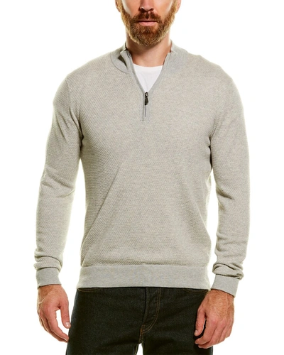 Shop Raffi 1/4-zip Mock Neck Sweater In Grey