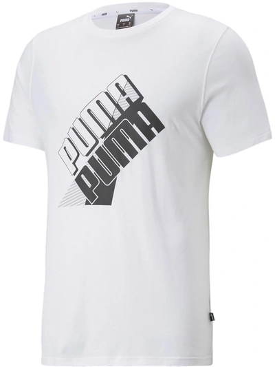 Shop Puma Mens Logo Crewneck Graphic T-shirt In Multi