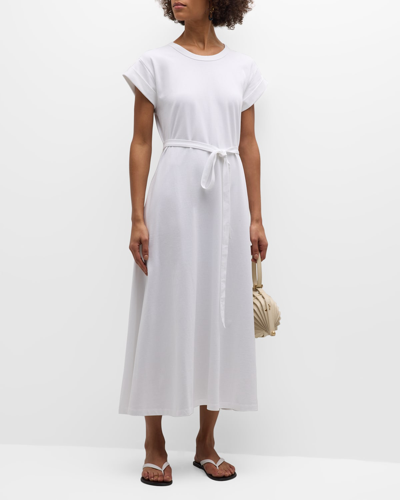 Shop La Ligne Andie Belted Midi Dress In White