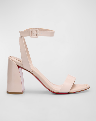 Shop Christian Louboutin Miss Sabina Red Sole Ankle-strap Sandals In Leche