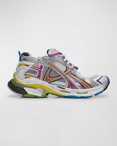 Shop Balenciaga Men's Mesh Runner Sneakers In 8123 Multicolor