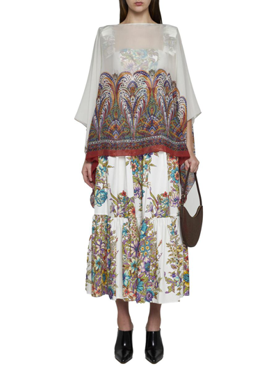 Shop Etro Top In Stampa F.do Bianco