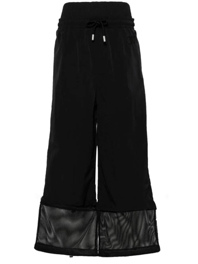 Off-white Wide Leg Nylon Crispy Pants With Removable Cuffs In Black