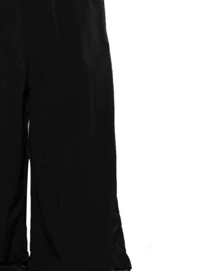 Off-white Wide Leg Nylon Crispy Pants With Removable Cuffs In Black