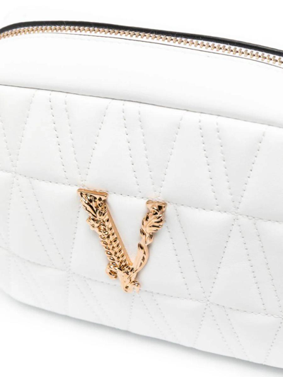 Shop Versace Bags In Bianco Ottico-oro