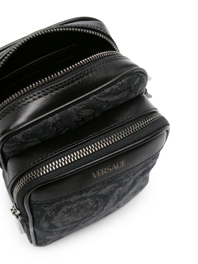 Shop Versace Bags In Black+black-ruthenium