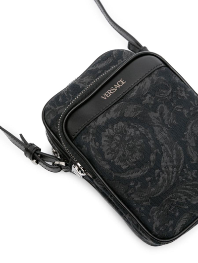Shop Versace Bags In Black+black-ruthenium