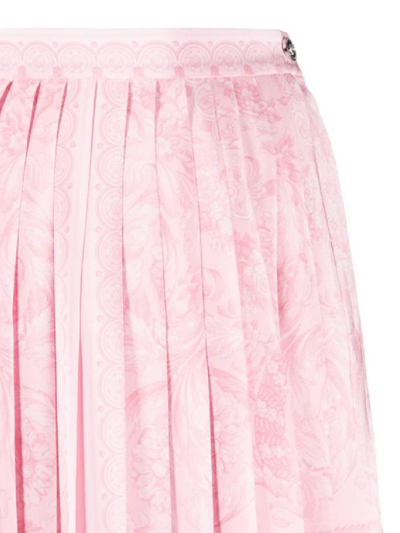 Shop Versace Skirts In Pale Pink