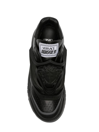 Shop Versace Sneakers In Black+anthracite