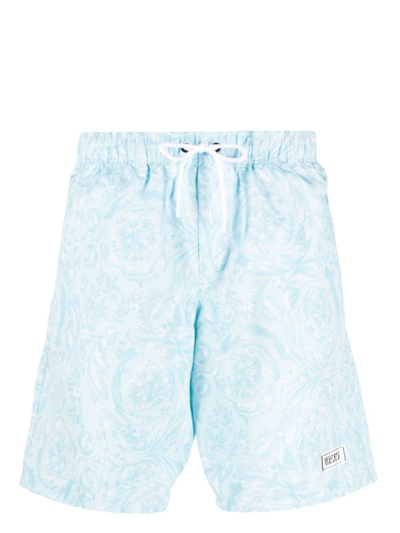 Shop Versace Underwear In Pale Blue