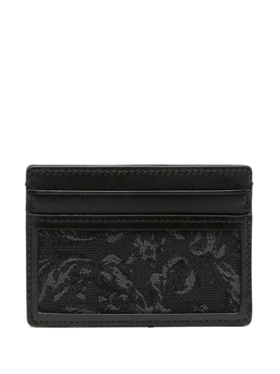 Shop Versace Wallets In Black+black-ruthenium