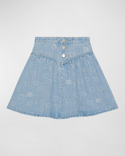 Shop Molo Girl's Betsy Happy Face-printed Skirt In Happiness Light