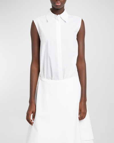 Shop Proenza Schouler Cindy Drop Waist Washed Poplin Dress In White